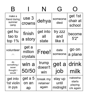2024 bingo Card