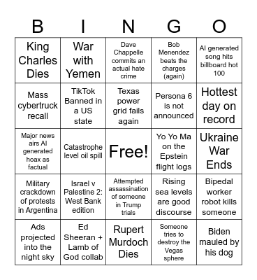 2024 Bingo Card