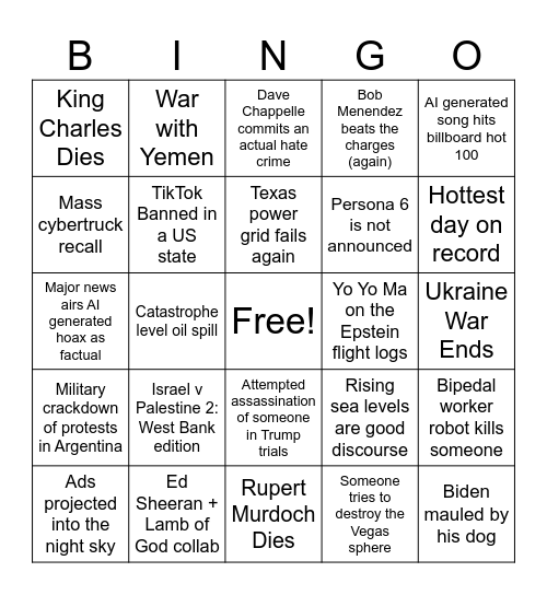 2024 Bingo Card