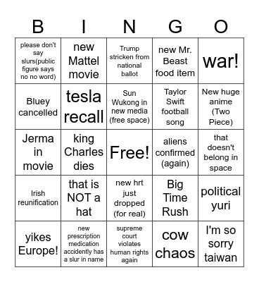 Morgana's 2024 Bingo Card Bingo Card