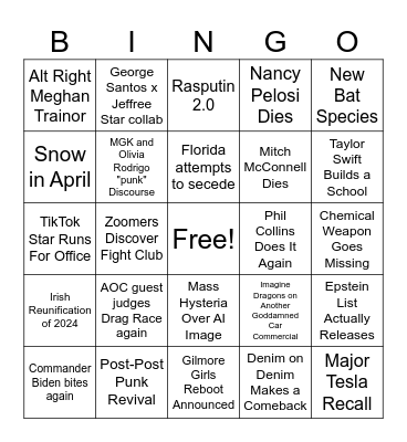 2024 Bingo Card