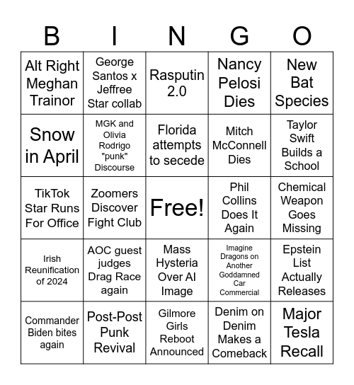 2024 Bingo Card