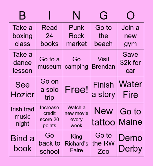 2024 Bingo Card
