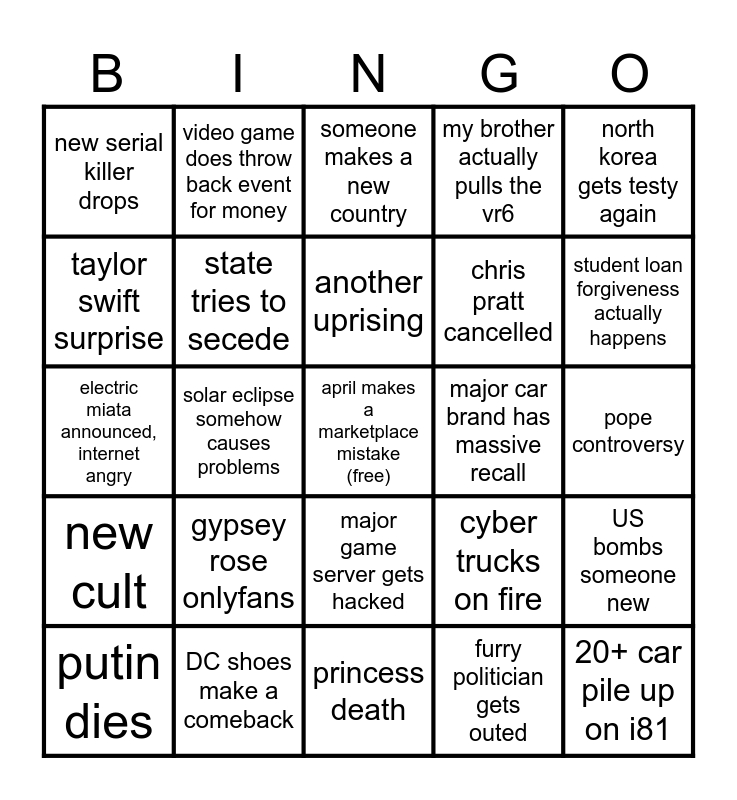 2024 Bingo Card   2024 Bingo 