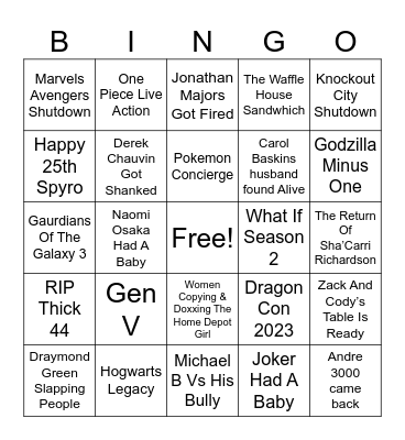 2023 BINGO Card