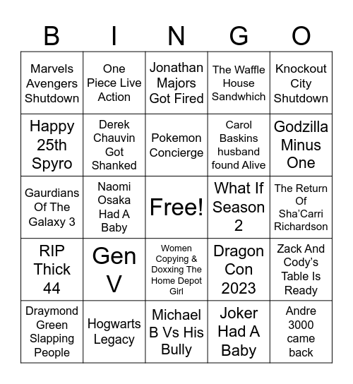 2023 BINGO Card