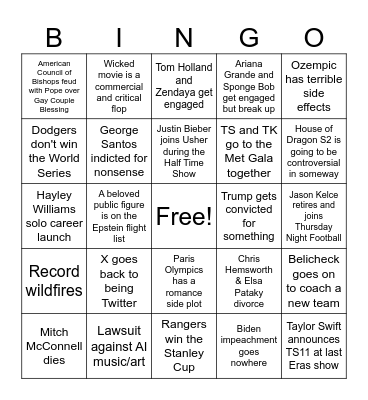 2024 Bingo Card