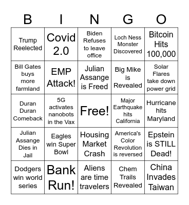Conspiracy Bingo Card