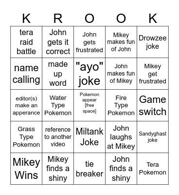 JMC Krook Bingo Card