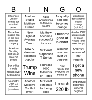 2024 Bingo Card