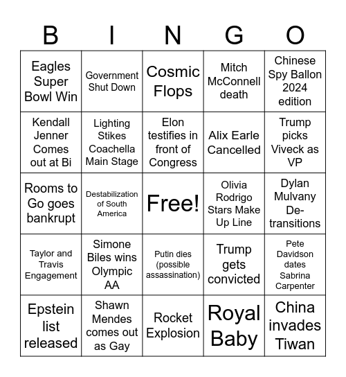 2024 Bingo Card