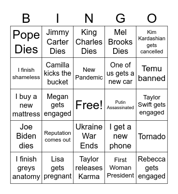 2024 Bingo Card