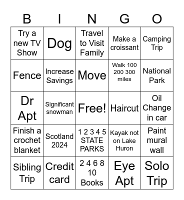2024 Bingo Card