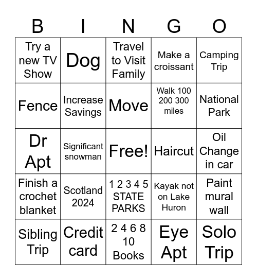 2024 Bingo Card
