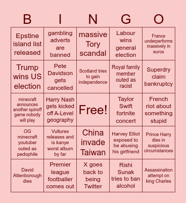 2024 Bingo Card Bingo Card