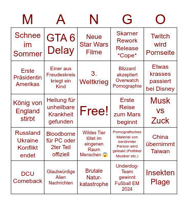 2024 Bingo Card