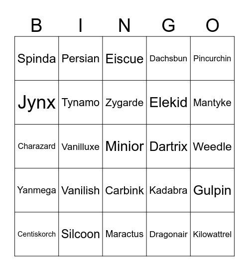 2024 Shiny Bingo Card Bingo Card