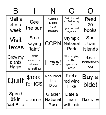 Abby’s 2024 Bingo Card