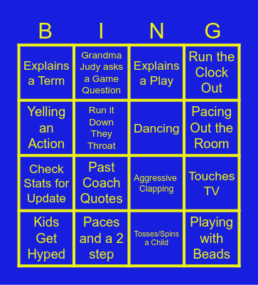 UoM Football Game Bingo Card