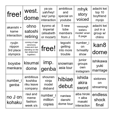 venus 2024 bingo predictions (pop culture) Bingo Card