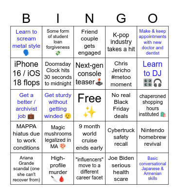 2024 Bingo Card