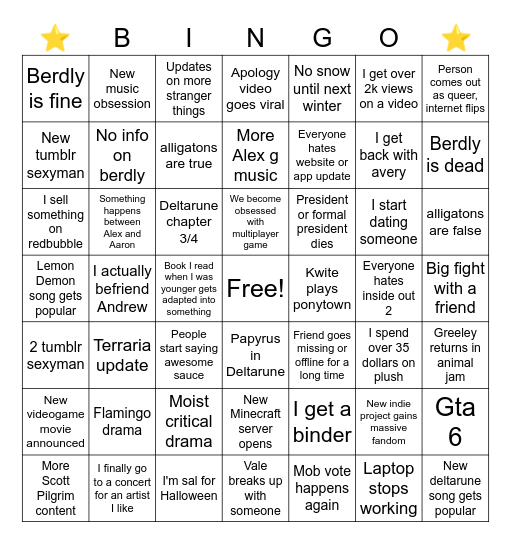 2024 Bingo Card