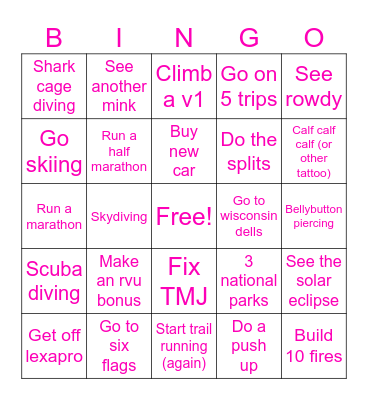 2024 lineup Bingo Card