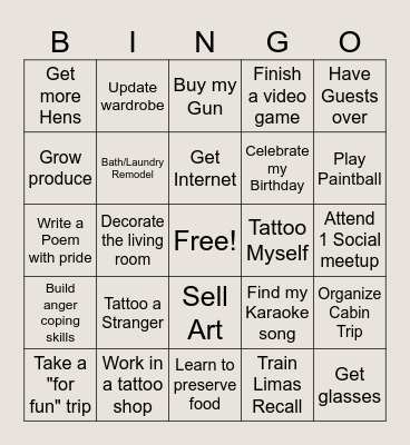 2024 Life Bingo Card