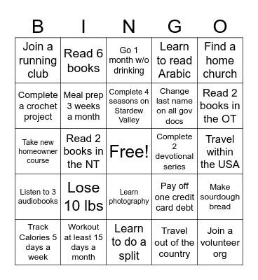 2024 Manifesting Bingo Card