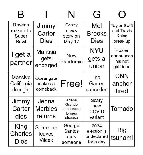 2024 Bingo Card