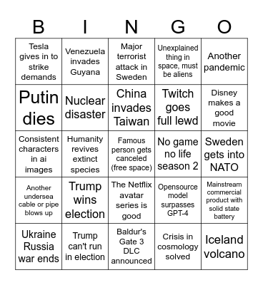 2024 Bingo Card