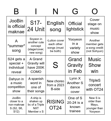 TRIPLES BINGO Card