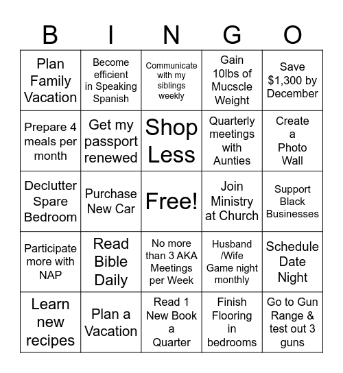 2024 Manifesting Bingo Card