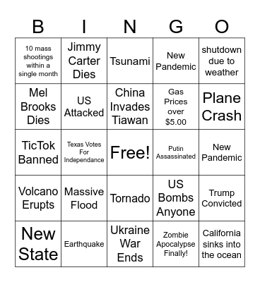 2024 Bingo Card