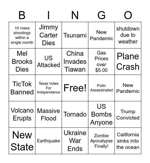 2024 Bingo Card