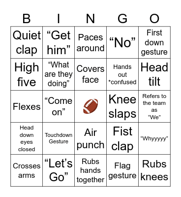 Football bingo Card