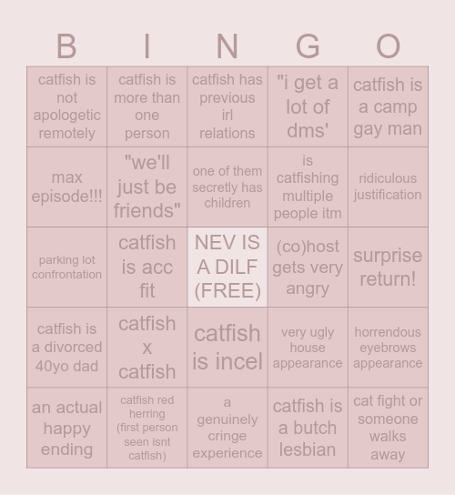 MTV's 'catfish' bingo! (v1) Bingo Card