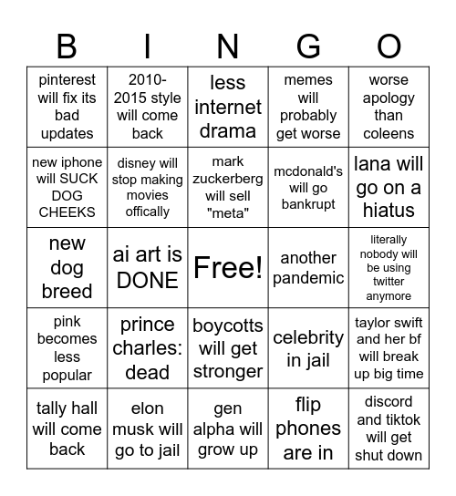 2024 bingoooo Bingo Card