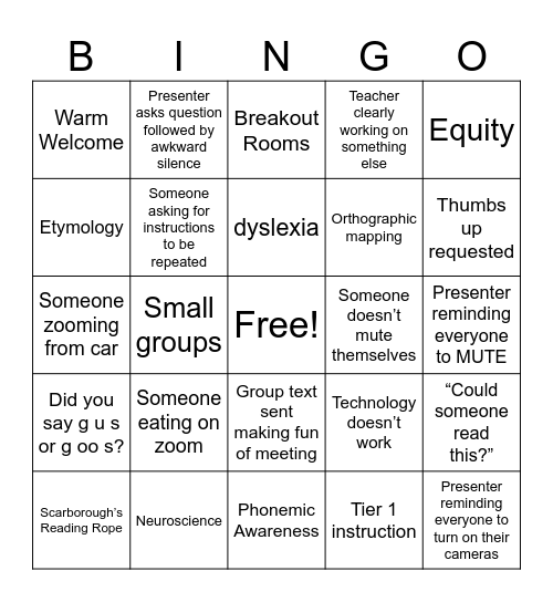 SOR Bingo 2024 Bingo Card