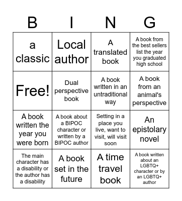 2024 Reading Bingo Card
