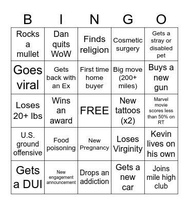 Poolhouse Crew 2024 Bingo Card