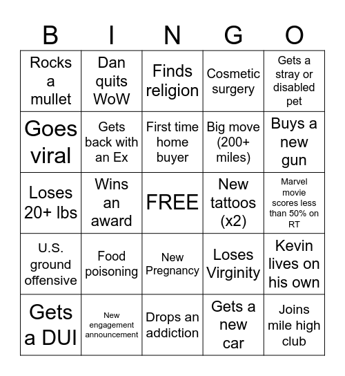 Poolhouse Crew 2024 Bingo Card