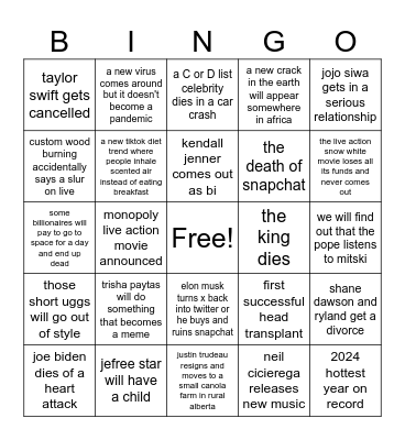2024 Bingo Card