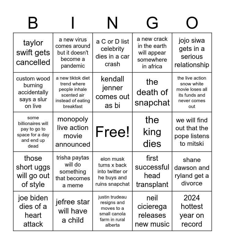 2024 Bingo Card   2024 Bingo 