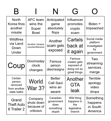 2024 1st Half ~ Jan 1 - Jul 1 Bingo Card