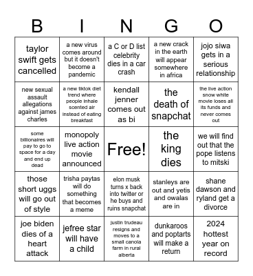 2024 Bingo Card