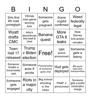 2024 Bingo Card