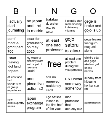 vai 2024 Bingo Card