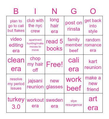 eliz 2024 Bingo Card