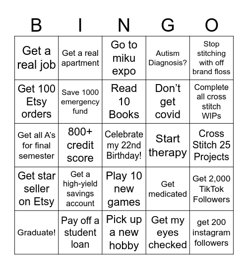 2024 Personal Bingo Card